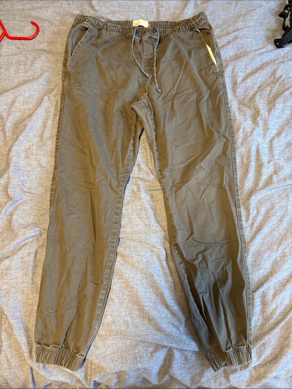 Casual Olive Drawstring Jogger Pants for Men